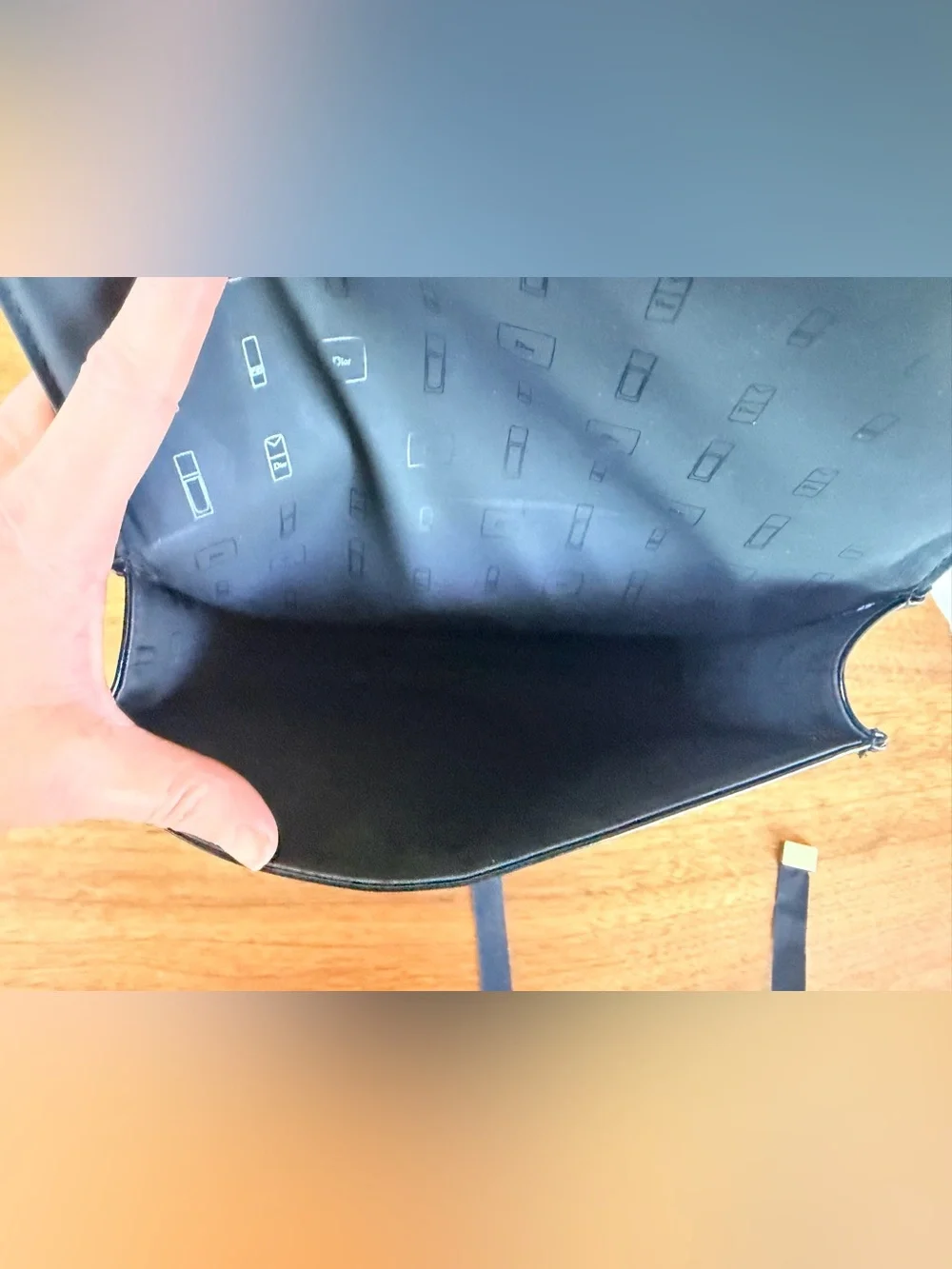 Cristian Dior Black PU Leather Cosmetic Pouch NEW in Original Dior Box w Tissue